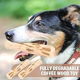 MOLZINY 2 Stück Kaffeeholz Kauholz Kauspielzeug Hund Hundespielzeug Kauen Stifte Kauen Kauknochen aus Kaffeeholz für Welpen für Kleine und Mittlere Hunde