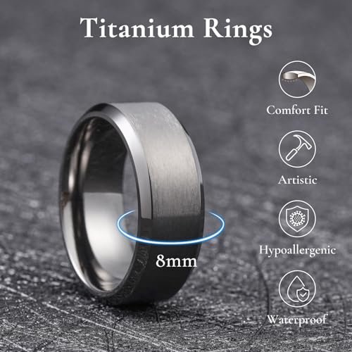 King Will Men Titanium Wedding Band 8mm Size 13 by King Will - Used condition - Image 2
