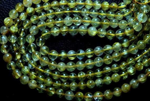 Golden Rutilated Smooth Round Rondelles 7mm pour remplacer les perles ternes par des pierres lumineuses