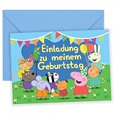 Generisch Einladungen Kindergeburtstag 8 Stück - Peppa Wutz Geburtstag Einladungskarten - Peppa Pig Einladungen mit Umschlag