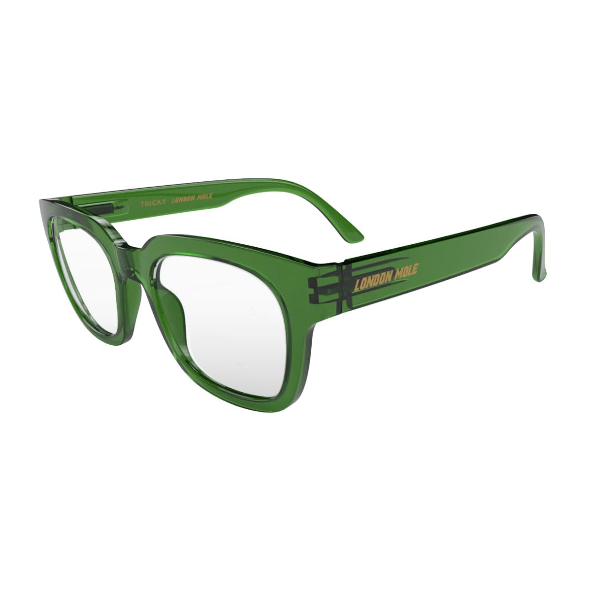 LONDON MOLE® Tricky reading glasses, Gloss Transparent Green - Image 3