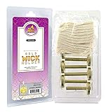 Ner Mitzvah Gold Wick Holder Set - 9 Medium Holders and 50 Wicks - for Oil Cup Candle Lighting,...