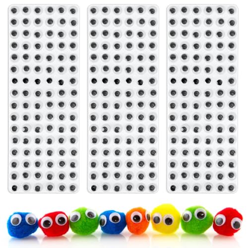 UPINS 288Pcs Googly Eye Stickers, 10mm Self Adhesive Wiggle Eyes for Crafts