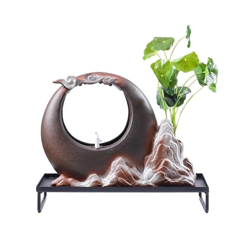 Fontaine de table de bureau en céramique TUSUOD cascade intérieure