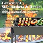 Cuisiland 35-Inch Portable Charcoal BBQ Grill | Foldable, Detachable Legs, Air Ventilation, Side Shelves, For Camping, Backyard, Patio & Picnic