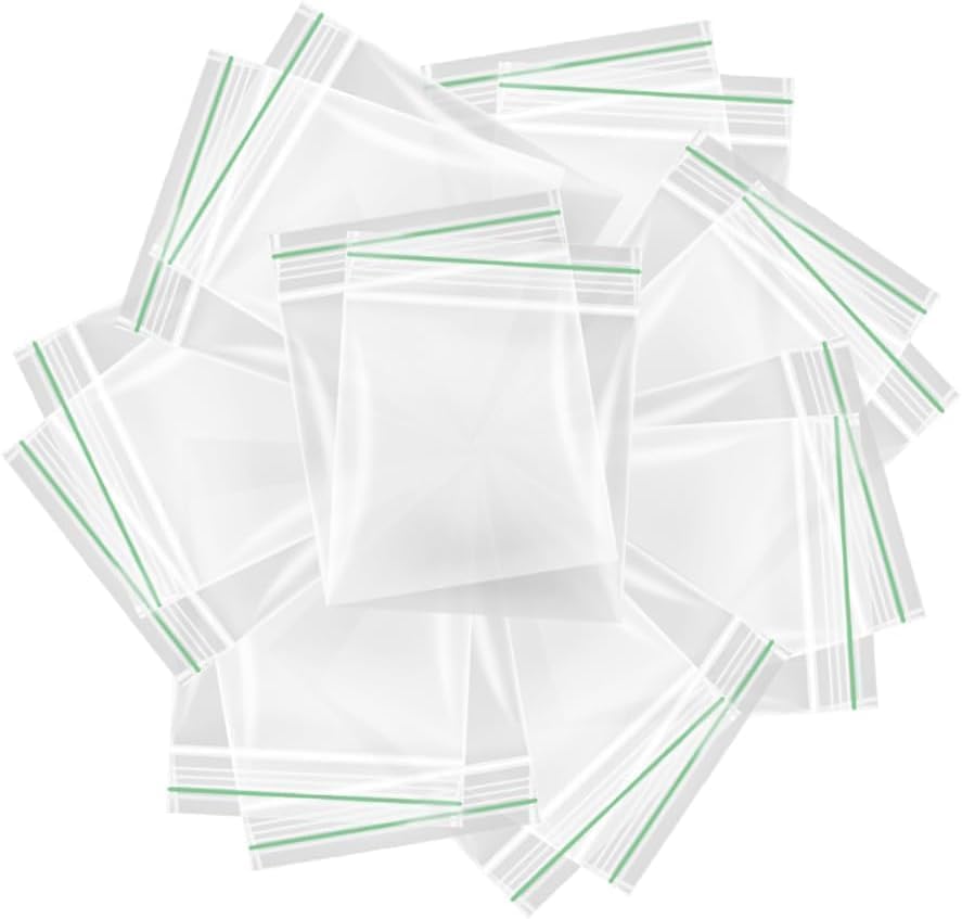 QBL® Grip Seal Bags (80x80mm Pack of 500) Durable Zip Lock Versatile Small Clear Bags for Food Storage, and Mini Poly Bag for Jewellery, Food, Coins, Crafts, Beads Gripseal Resueable Bag