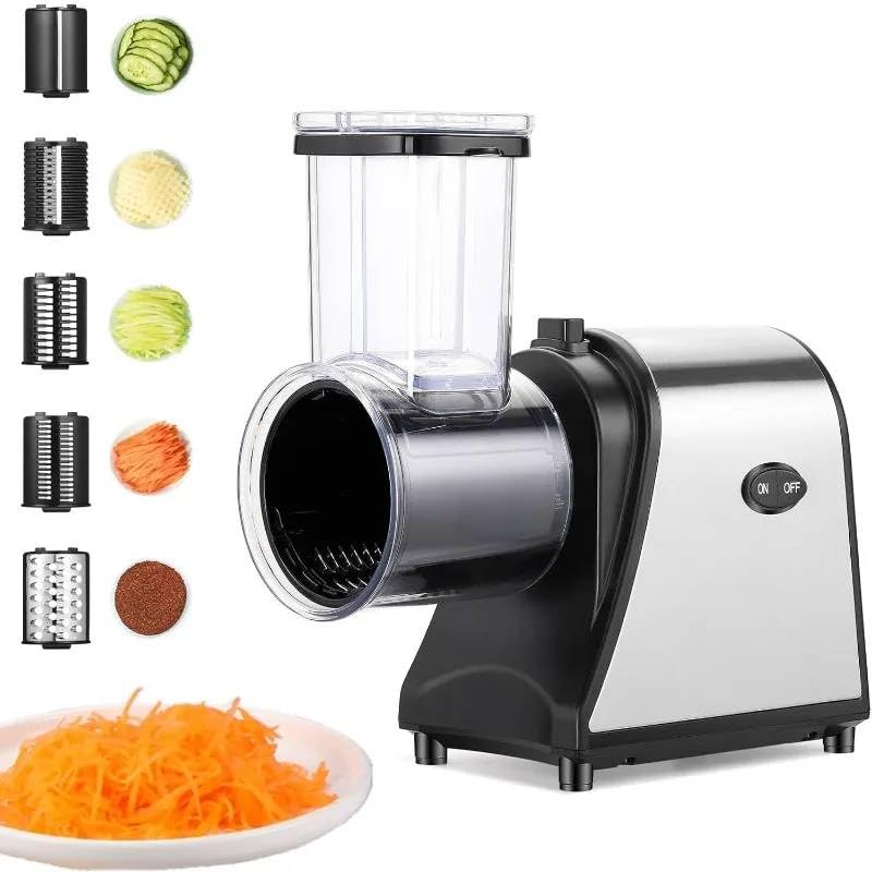 Mann Mart‚Electric Food Slicer & Shredder: 5 Blades, One-Touch Control, Versatile Kitchen Tool for Effortless Prep-image-33