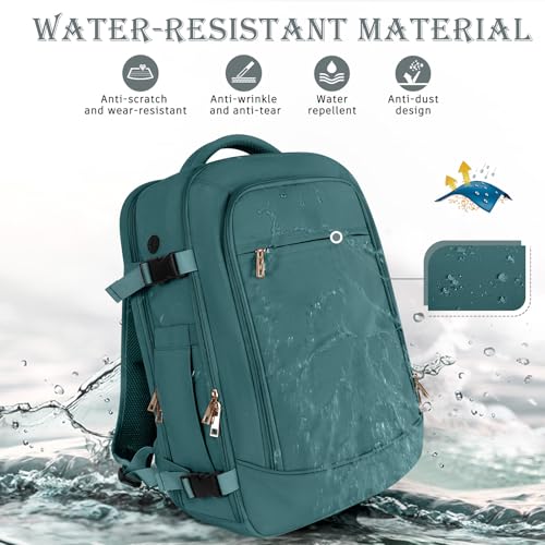 Image of Rinlist Travel Backpack, Carry-on Backpack for Men Women, Travel Backpack Carry on Flight Approved, 40L Personal Item Backpack, Travel Essentials Must Haves, Peacock Blue