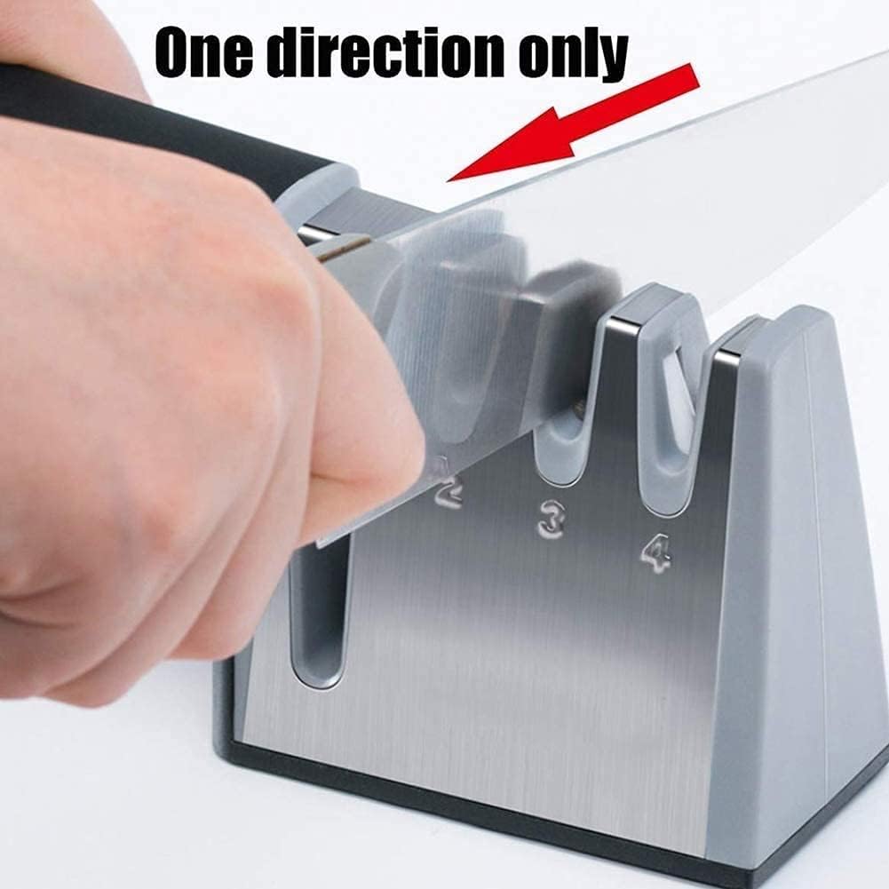 4-in-1 [4 stage] Knife Sharpener Original Premium Polish Blades Best Kitchen Knife Sharpener Really Works for Ceramic and Steel Knives Scissors. (Color : B)