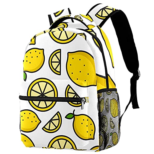 Sac à dos femme citron et agrumes de grande capacité, modèle multicolore pour le quotidien