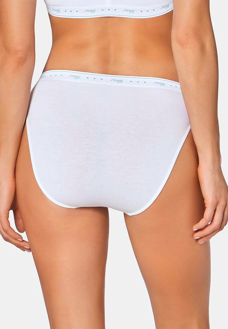 Sloggi 100 Tai, Offerta 4-6-8 Pezzi, Slip Donna 24/7 100 Tai, Slip Donna Midi in Cotone (6 Pezzi Bianco, 4)