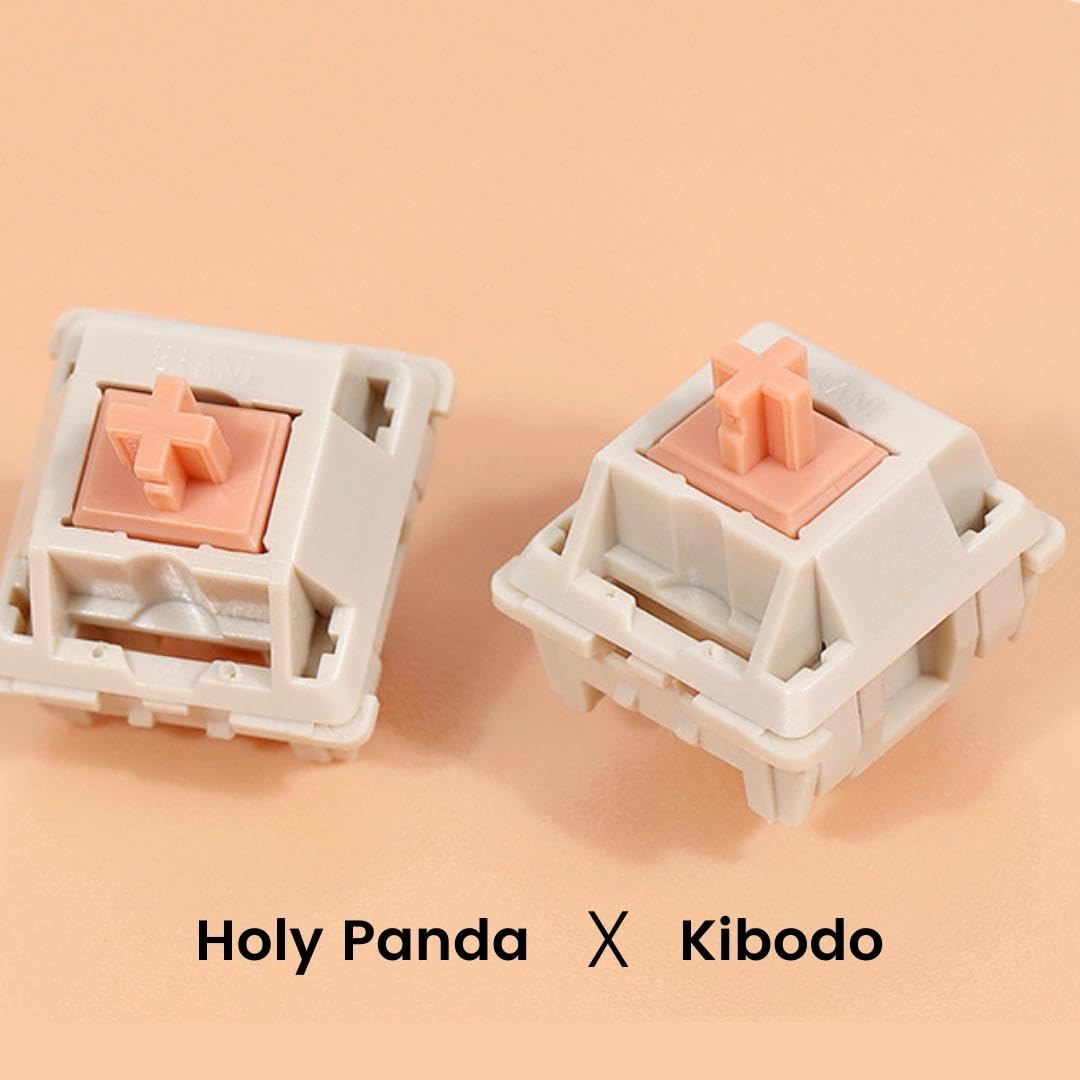 KIBODO x Holy Panda Switch Tactile 3 Broches pour Clavier Mécanique, Slot RGB, Compatible Cherry MX (70 Pièces)
