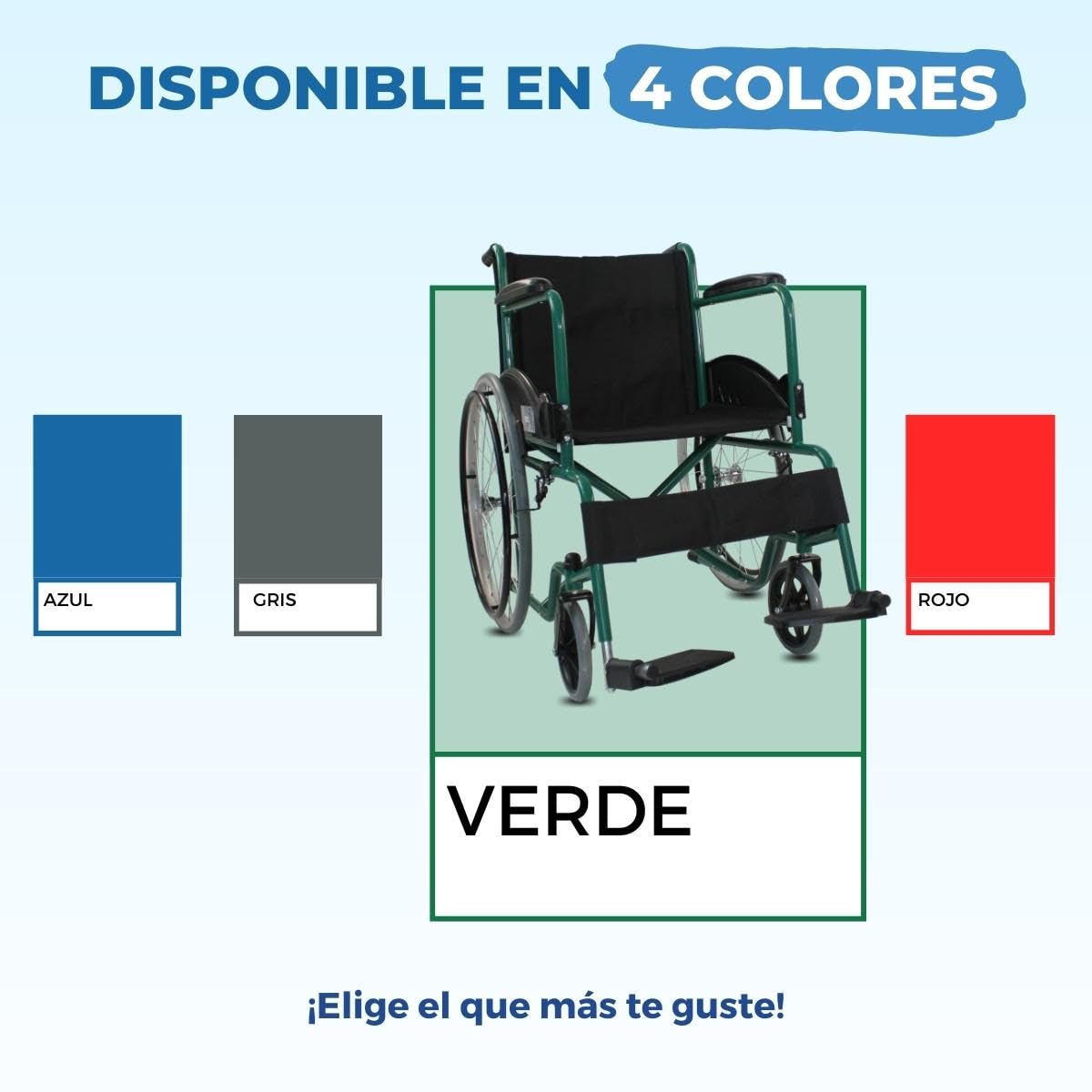 Mobiclinic®, Silla de ruedas, Autopropulsable, Plegable, Alcazaba, Asiento 46 cm, Sistema subebordillos, Reposabrazos acolchados, Reposapiés abatibles, Antipinchazos, Freno en las