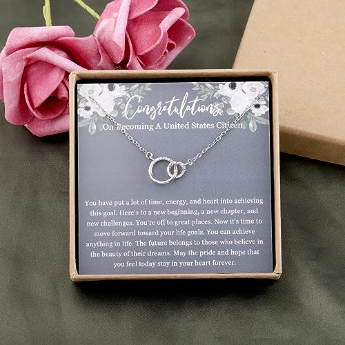 OKEYCH US Citizenship Gift Immigrant Citizenship Necklace New US Citizen Jewelry Naturalization Ceremony Gift2