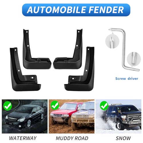 Image of Custom Fit for Mud Flaps 2019-2024 2025 2026 BMW 3-Series 330i / 330i xDrive / M340i / M340i xDrive Mud Splash Guard Front and Rear 4-PC Set
