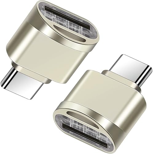 Lector de tarjetas USB C Micro SD (paquete de 2 piezas), lector de tarjetas de memoria BorlterClamp tipo C OTG TF compatible con portátil, MacBook,