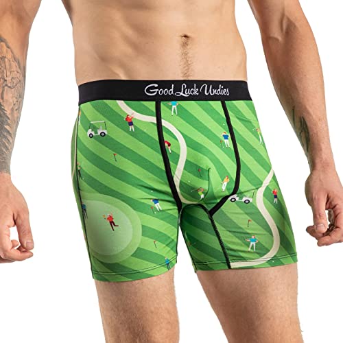 Good Luck Undies Men's Golf Boxer Brief Underwear, Small #TOP2