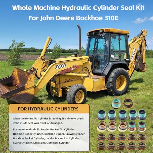 Image of Whole Machine Hydraulic Cylinder Seal Kit for John Deere 310E Backhoe Bucket Cylinder Loader Bucket Tilt /Lift Cylinders Replacement Seal Kit AH212091,AH210484,AH147864,AH149813,AH212585,AH149814