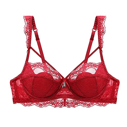 Soutien-gorge push-up rouge en dentelle anti-irritation taille 75A
