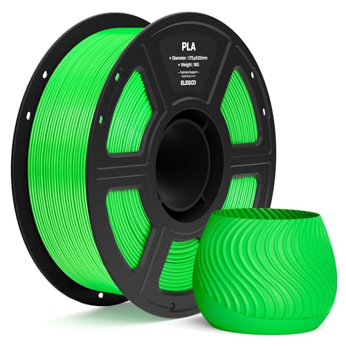 Image of ELEGOO PLA Filament 1.75mm Neon Green 1KG, 3D Printer Filament Dimensional Accuracy + /- 0.02mm, 1kg Spool(2.2lbs) Fit Most FDM 3D Printers