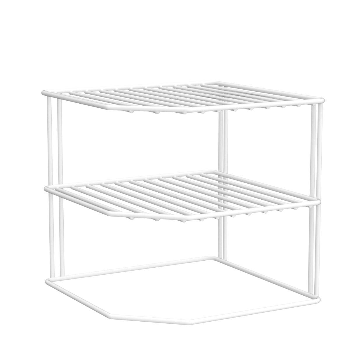 ROFAY 3-Tier Corner Plate Rack (Pack of 2) White Kitchen Cupboard Shelf Insert Organiser for Cupboard Storage - Image 4