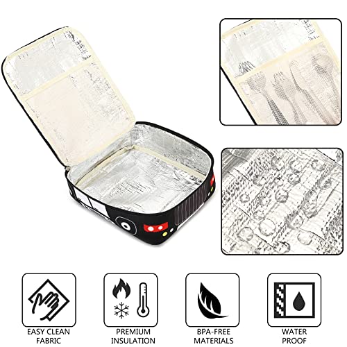 Ledaou Lunch Box Kids Boys Girls Cute Insulated Lunch Box Reusable Lunch Bag Meals Tote Lunchbox For School Picnic Travel (Police Car) #TOP5