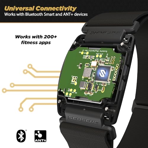 Scosche Rhythm R+2.0: Waterproof/Dustproof Armband with ANT+ & BLE Bluetooth Smart for Hyper Accurate Workout Heart Rate Monitoring with Wahoo, Peloton, LED Monitor, DDP Yoga, Strava - Image 4