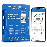 20 A Bluetooth-Solar-Ladegerät, Controller, 12 V/24 V, intelligenter Regler, Solarmodul-Batterie, Ladestatistik, PWM mit USB-Anschluss, 12 V / 24 V Blei-Säure-/Lithium-Batterie