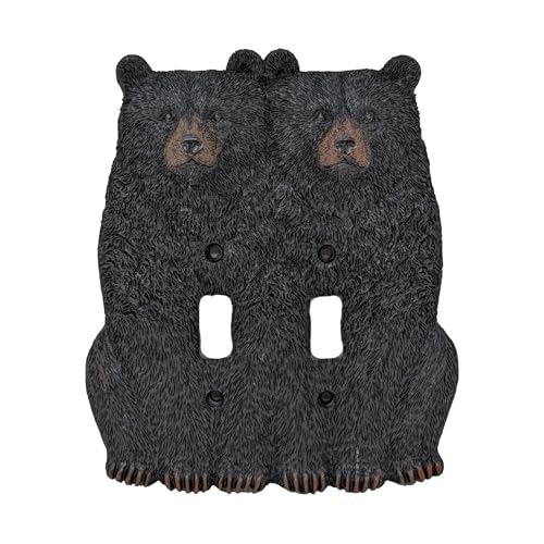 BestGiftEver Sitting Black Bear Double Toggle Light Switch Cover - Decorative Electrical Wall Plate for Cabin Lodge - Country Style Rustic Home Accessories for Wildlife Hunters and Nature Lovers by BestGiftEver - Used condition - US$13.94