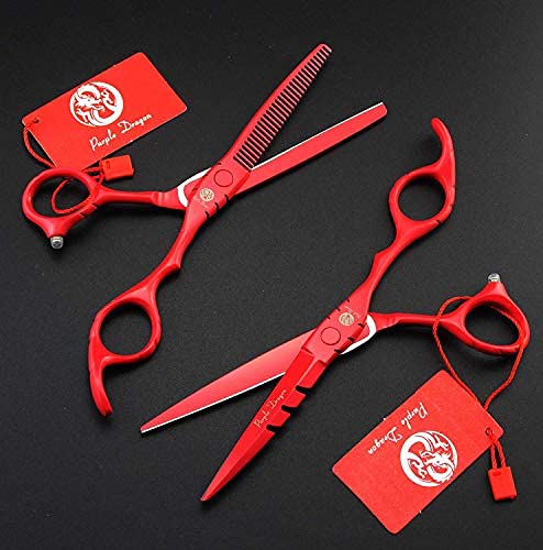 Purple Dragon Professional Japan 440C Hair Salon Cutting Shears And Barber Thinning Scissor Hairdressing Shear Set With Bag #TOP2