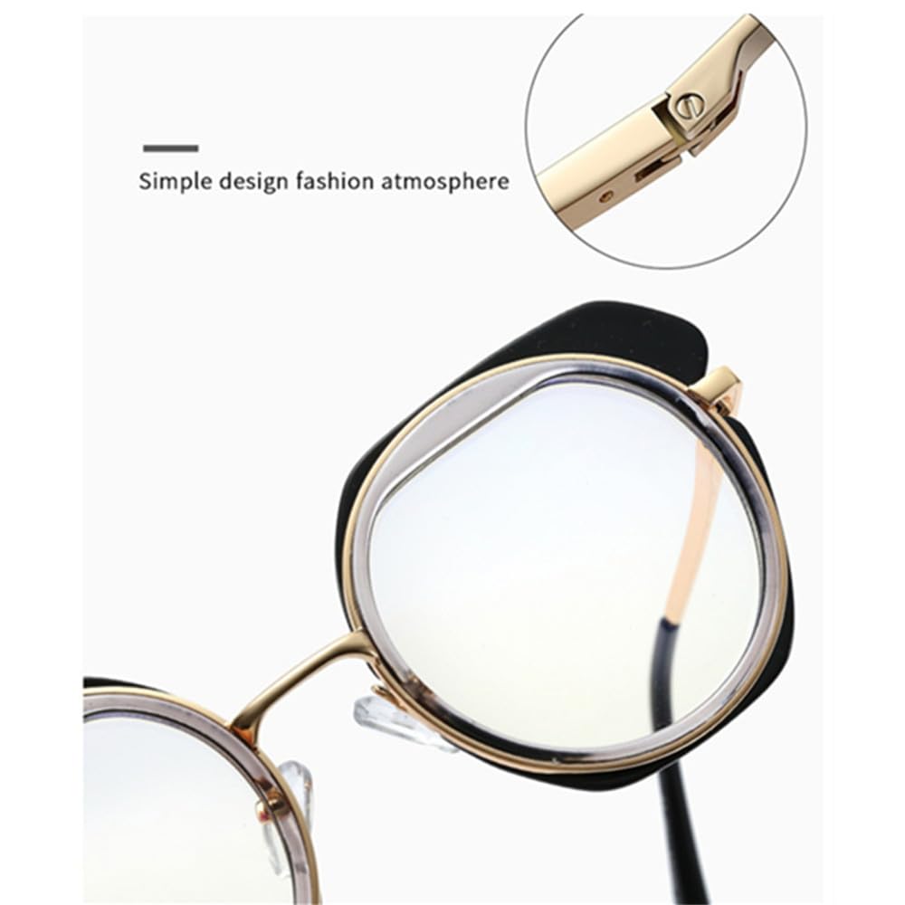 Okulary damskie Vintage okrągłe przezroczyste okulary Vintage metalowe okulary okulary