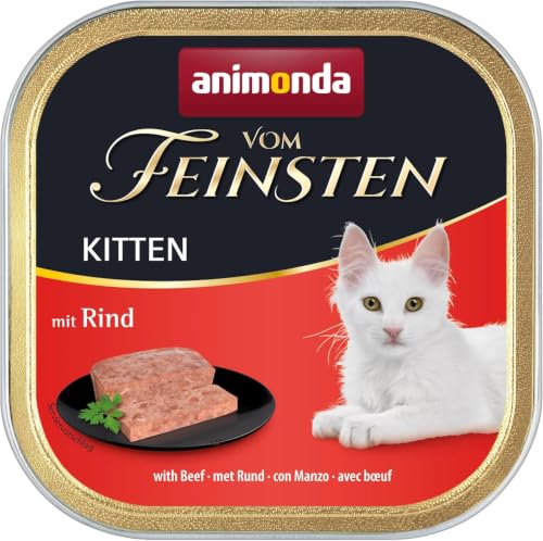 animonda Vom Feinsten Kitten Vielfalt für Katzenkinder (32 x 100g), Kitten Nassfutter für junge Katzen, Katzenfutter ohne Getreide und Zucker, mit 100 % frischen, fleischlichen Zutaten
