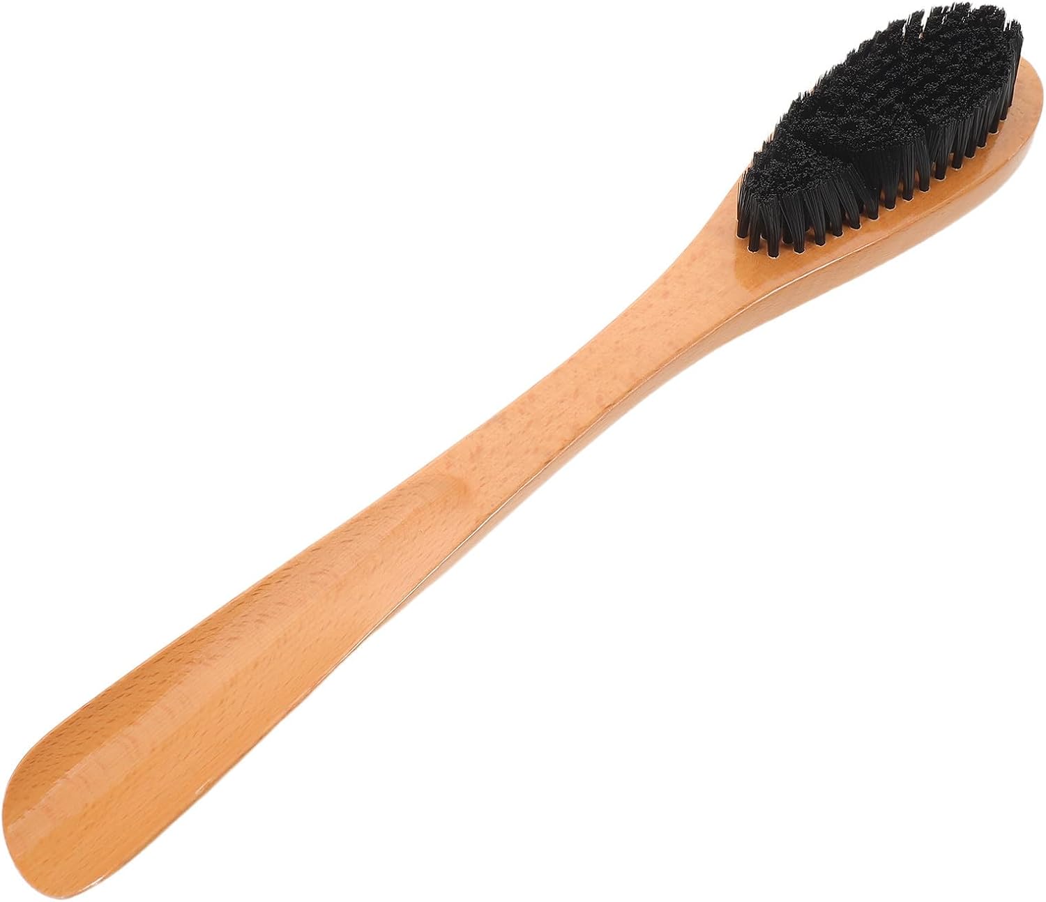 BESTOYARD Multipurpose Wooden Brush with Long Handle for Shoes and Personal Items, Versatile Cleaning Brush Protecting Delicate Fabrics, for Daily Laundry and Hotel Room Use