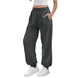 Joggers for Women Lightweight Inside Waist Drawstring Baggy Sweatpants with Pockets Workout Hiking Jounge Sweat Pants
