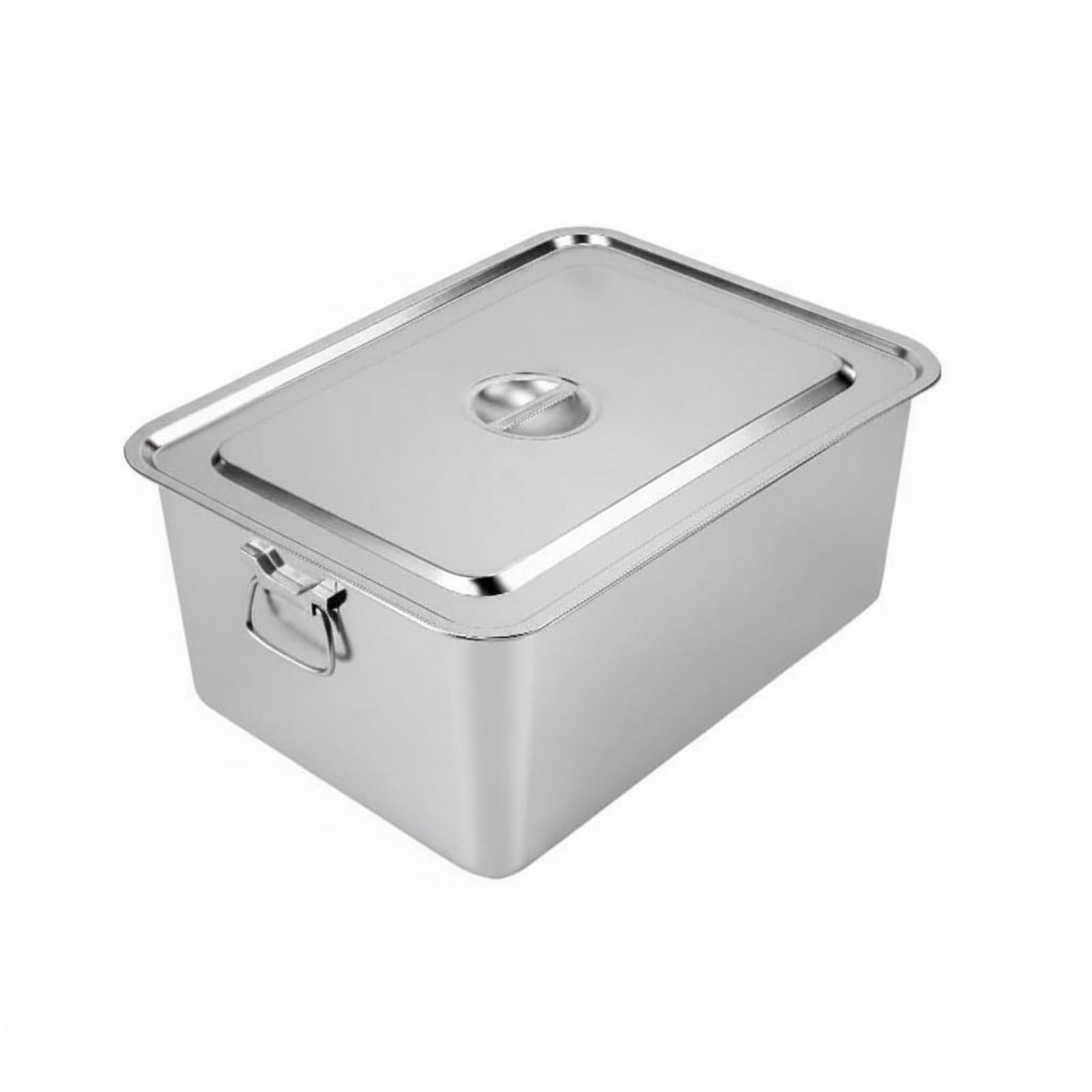 Cubeta de Hielo Cuadrada Metálica Recipiente Acero Inoxidable Organizador para Bebidas para Organización de Barra Apta para Cocina Restaurante Pub Ocaciones al Aire Libre, 60x40x20 CM