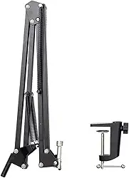 Pedestal Suporte Mesa Articulado Para Microfone Studio Rádio Sem Pop Filter