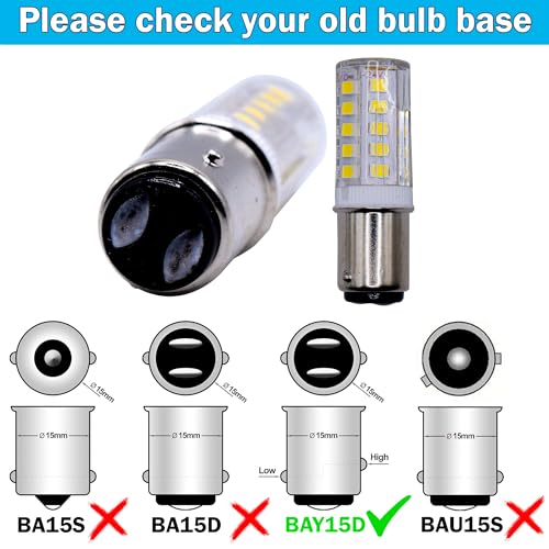 Pack de 4 bombillas LED HQRP BAY15d Blanco Frío miniatura 6
