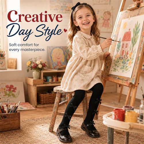 Image of VIKITA Girls tights Cotton Leggings in Spring fall winter stripe socks for girls 3-8 years