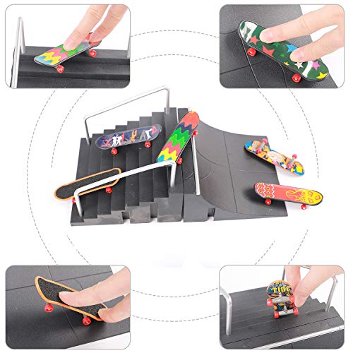 Hehali 18Pcs Finger Skateboards For Kids Mini Fingerboards Finger Toys Hand Skateboard Party Favors, Birthday Creative Gifts (12 Normal + 6 Matte) #TOP4