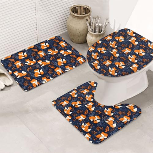 Tapis de salle de bain absorbant et antidérapant motif renard mignon - 8