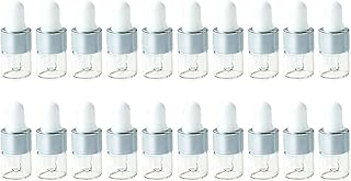 50 PCS, 1ml Clear Glass Bottles with Eye Droppers Bottles Mini Transparent Glass Dropper with Silver Cap, Leakproof Essential Oils Bottles