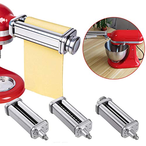 qiyifang 3 Teiliges Set Nudelmaschine Elektrische, Pastamaschine Pastamaker Pasta Maker, Küchenmaschine, Edelstahl… – Bild 3