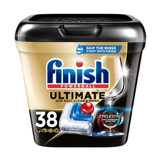 F𝗂𝗇𝗂𝗌𝗁 Ultimate Dishwasher Detergent- 38 Count - With CycleSync Technology - Dishwashing Tablet - Dish Tabs