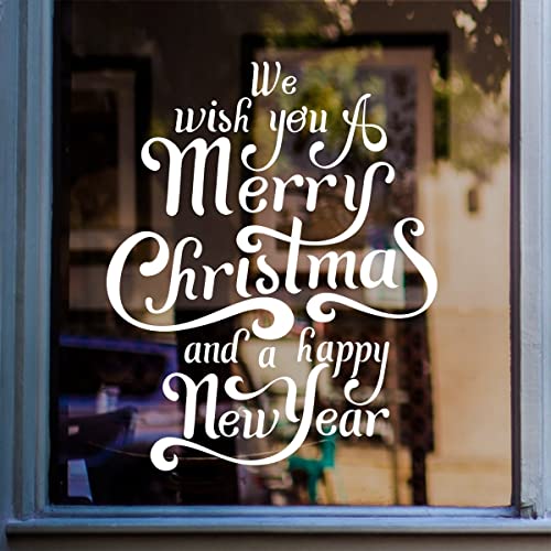 Wish You A Merry Christmas Shop Home Window Sticker Decoration Store Retail Festive Display Xmas Decal