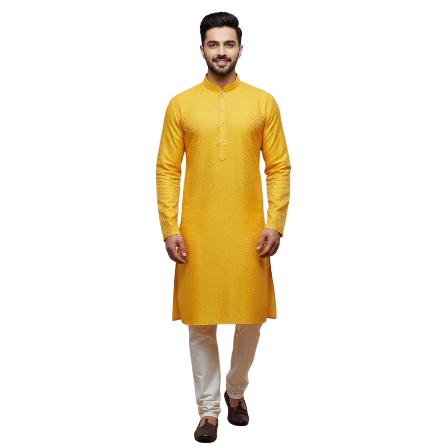 TATVIVAH Men's Jacquard Regular Fit Casual Mandarin Collar Ethnic Printed Long Regular Kurta - Review, Price and Buying Guide