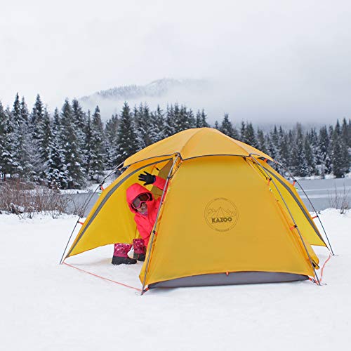KAZOO Carpa ultraligera impermeable para mochilero 1/2 persona, ligera para camping, con estructura de aluminio, doble capa miniatura 4