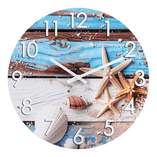 Alarllok Beach Wall Clock 12 Inch Silent Non-Ticking Battery Operated cover