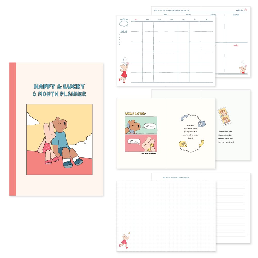 Monolike B6 Happy and Lucky Diary 6 Month Planner, Rooftop - Academic Weekly & Monthly Scheduler, Undated, 128x182mm โ image 1