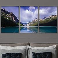 3 Piece Framed Canvas Wall Art Lake Landscape Canvas Prints Home Artwork Decoration for Living Room,Bedroom - 16