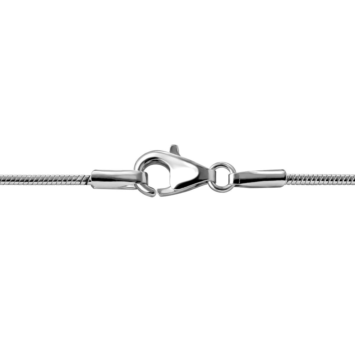Quiges Collana Placcato Argento Serpente 4.2 mm per Charm Bead Donna 42